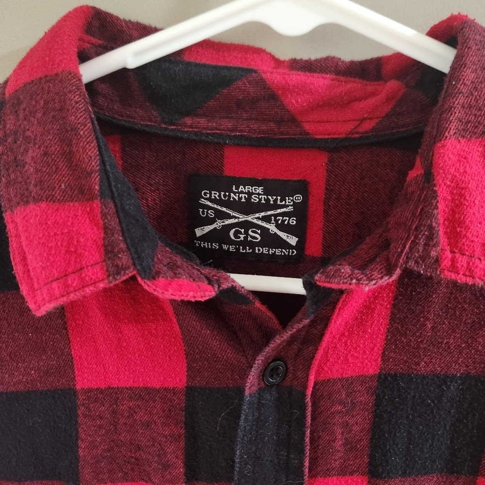 Grunt Style Men's Plaid Flannel Buffalo Sz Large - Picture 3 of 4